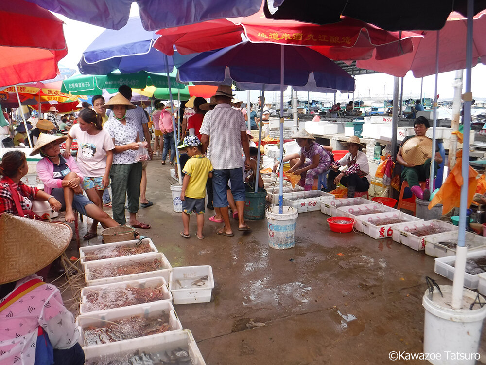 陵水の海産物市場